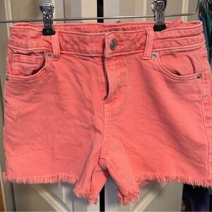 Girls' Mid-Rise Cut-Off Jean Shorts - Cat & Jack™ Coral Red
